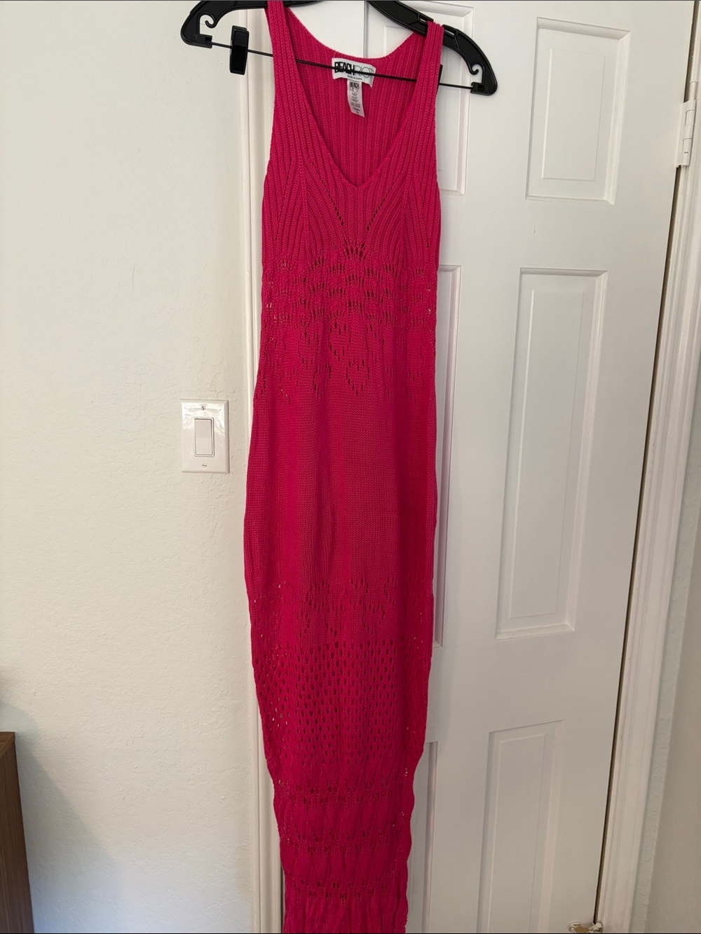 Beach Riot Crochet Maxi Dress - Fuchsia Pink